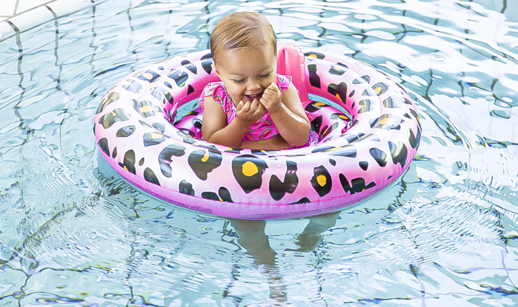 Swim Essentials babyfloat panter roze